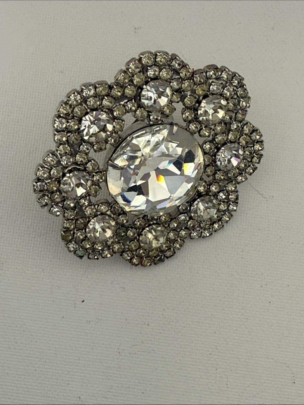 Vintage Crystal Ring Statement From the 50-60s